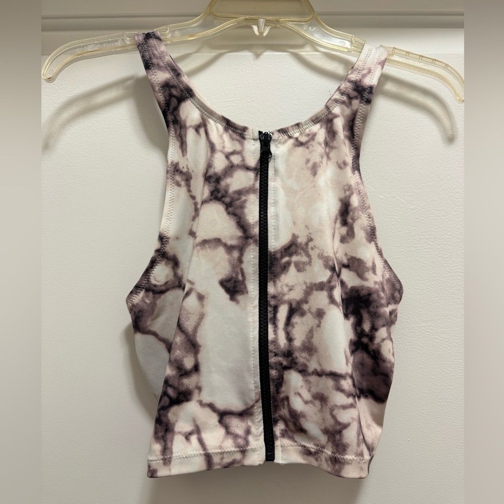 Charlotte Russe Black and White Marble Tank Top